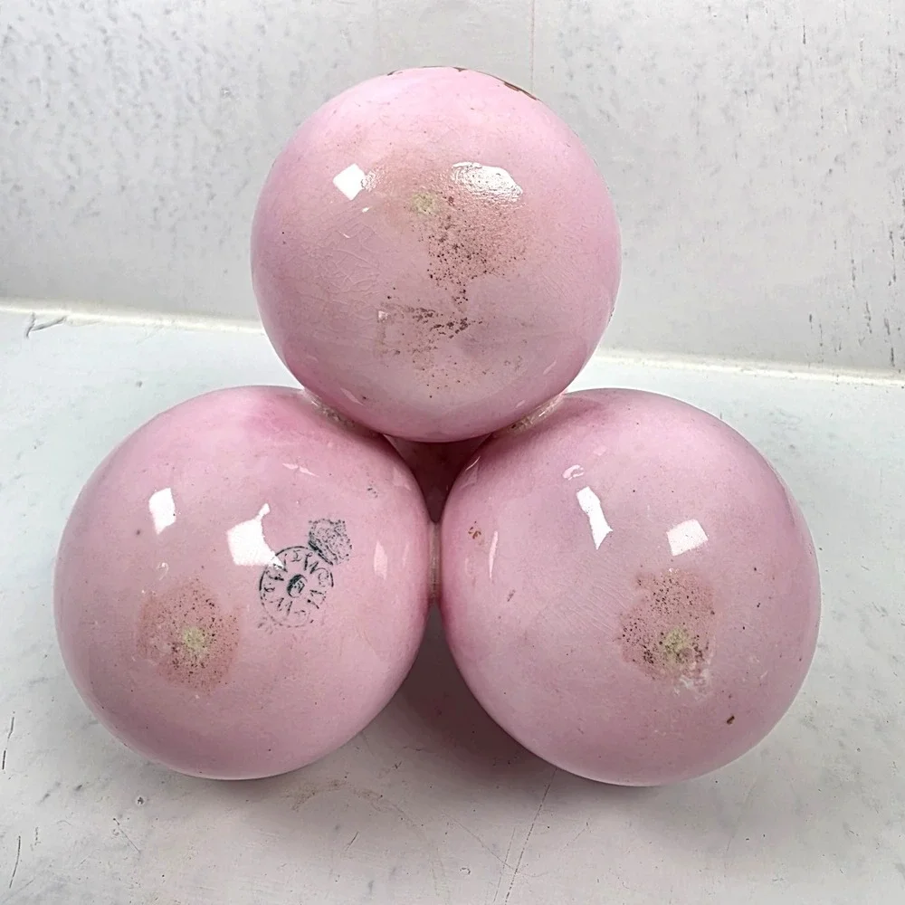 Antique‎ Royal Worcester Pink Stacked Ball Bulb Quadtriple Vase 5